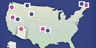 Top 5 States with largest population of divorced Men and Women.